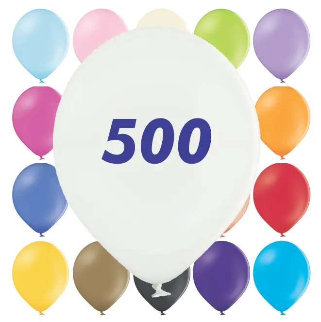 500 Ballons Standard - impression 1 couleur (002 White)