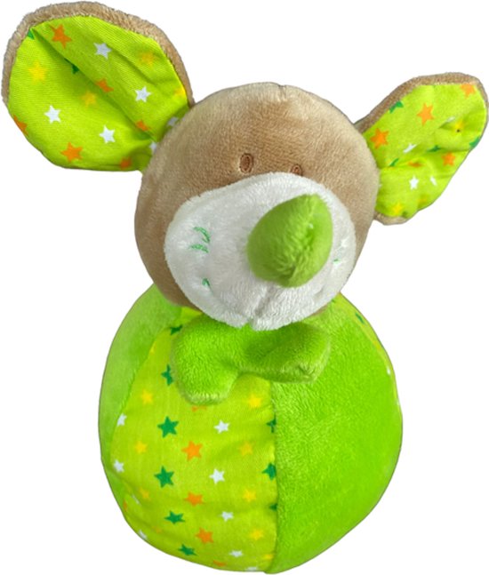 Peluche Hochet Souris 20 Cm Vert