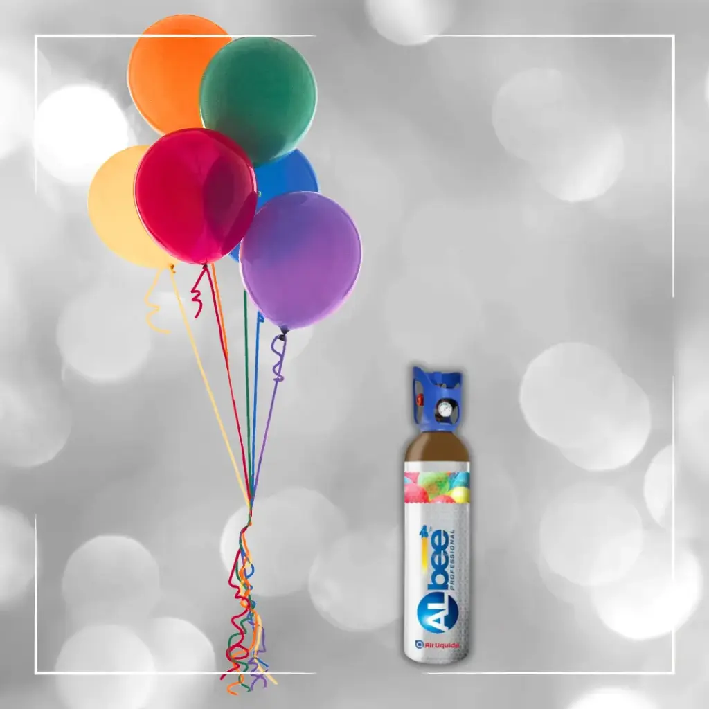 Heliumverhuur voor 200 ballonnen van 27 cm of 120 ballonnen van 33 cm