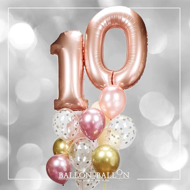 Bouquets 2 chiffres Rose-doré (1, 1)