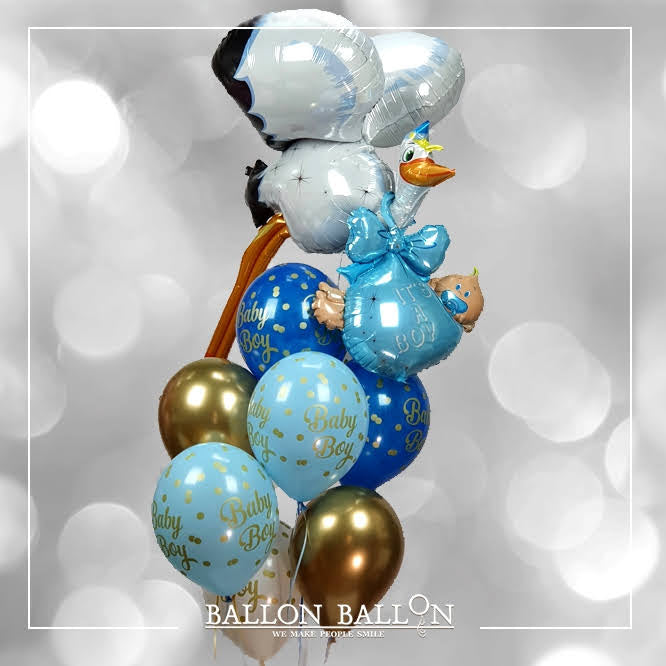 Bouquet Cigogne naissance Garçon