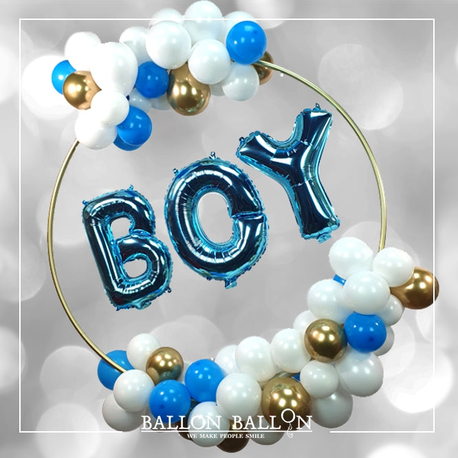 Couronne de ballons naissance Garçon