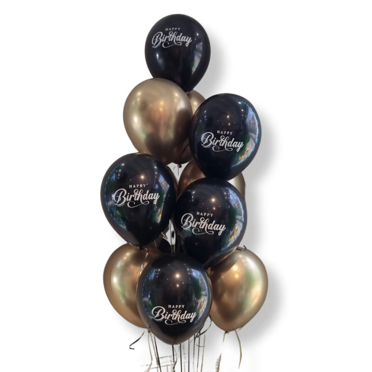 Bouquet anniversaire noir et doré