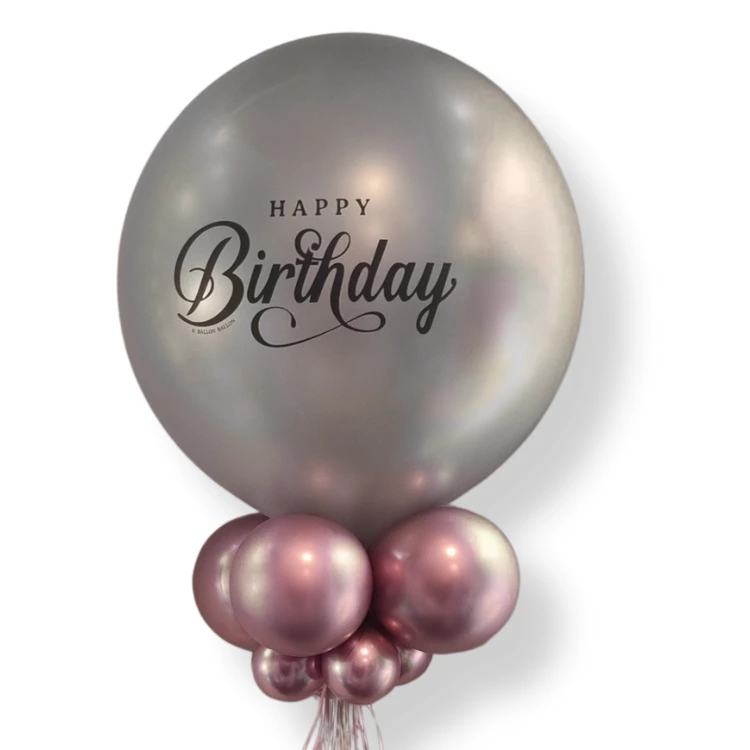 Ballon géant anniversaire argenté