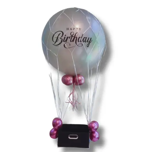 Montgolfière anniversaire argenté