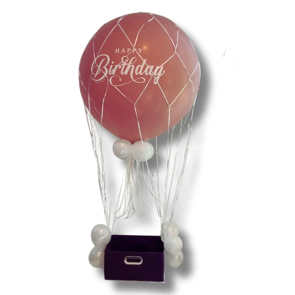 Montglfière anniversaire argenté rose