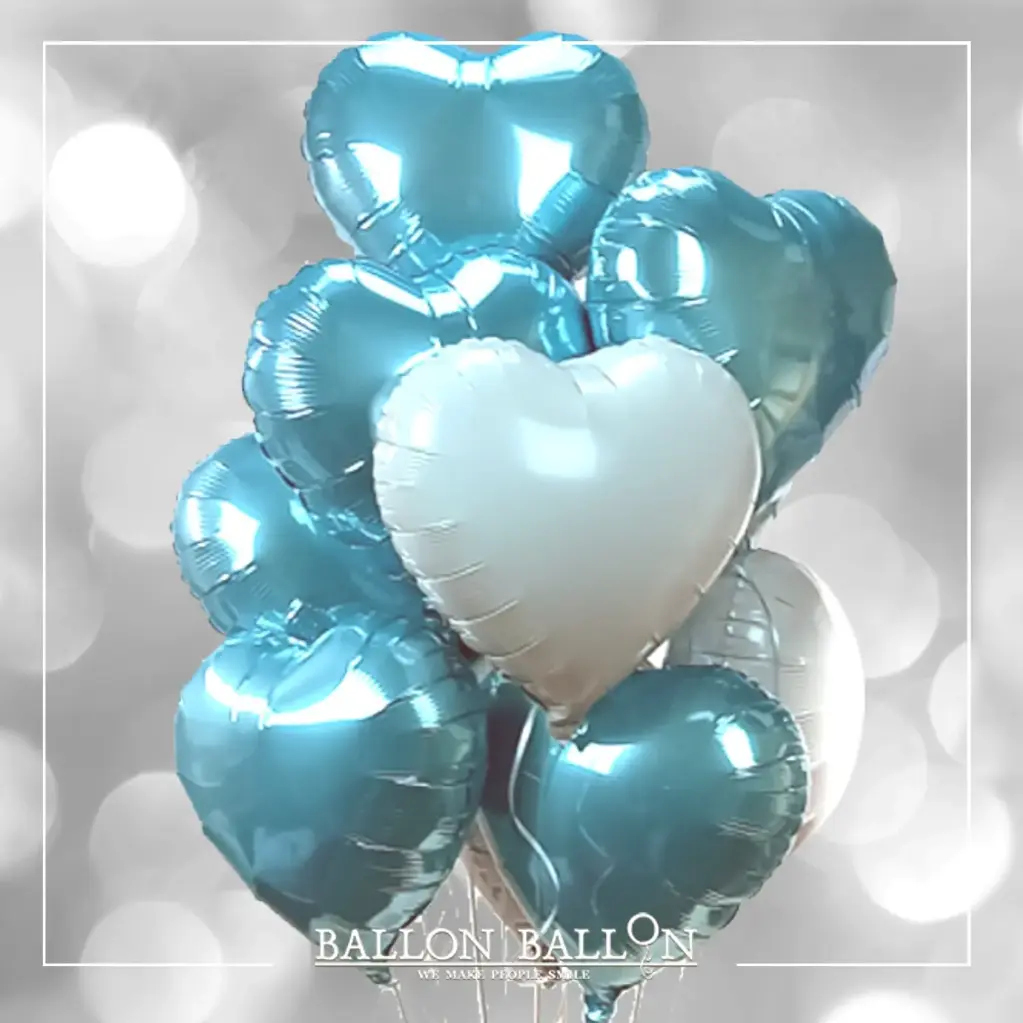 12 Ballons cœur rose-gold